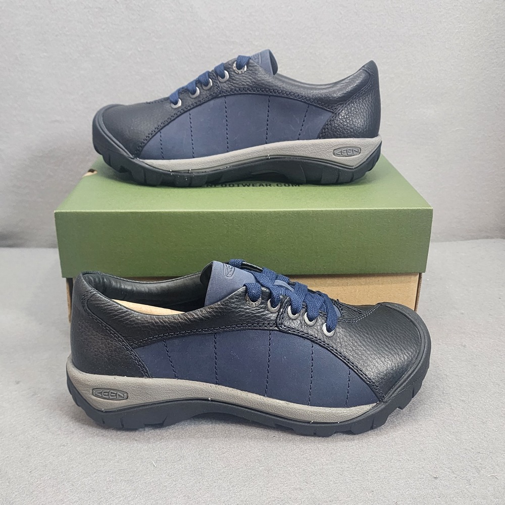 KEEN Presidio Oxford Naval Academy Dark Navy Leather Walking Shoes Womens 7